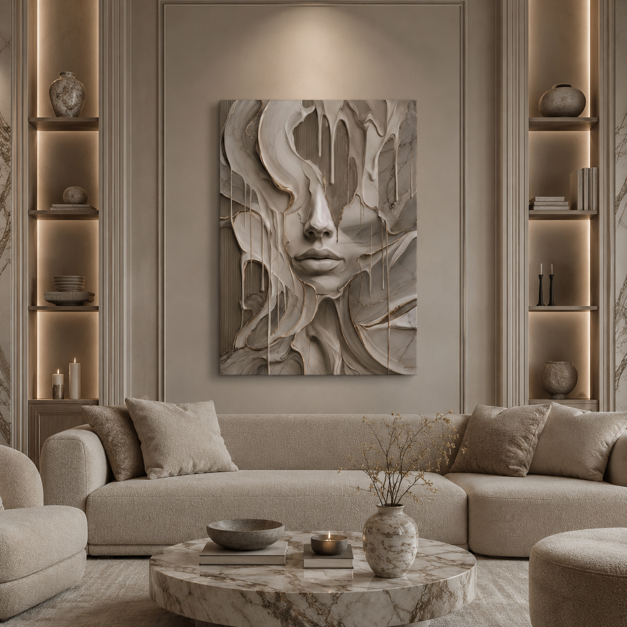 MELTING FACE - GREIGE EDITION - Canvas