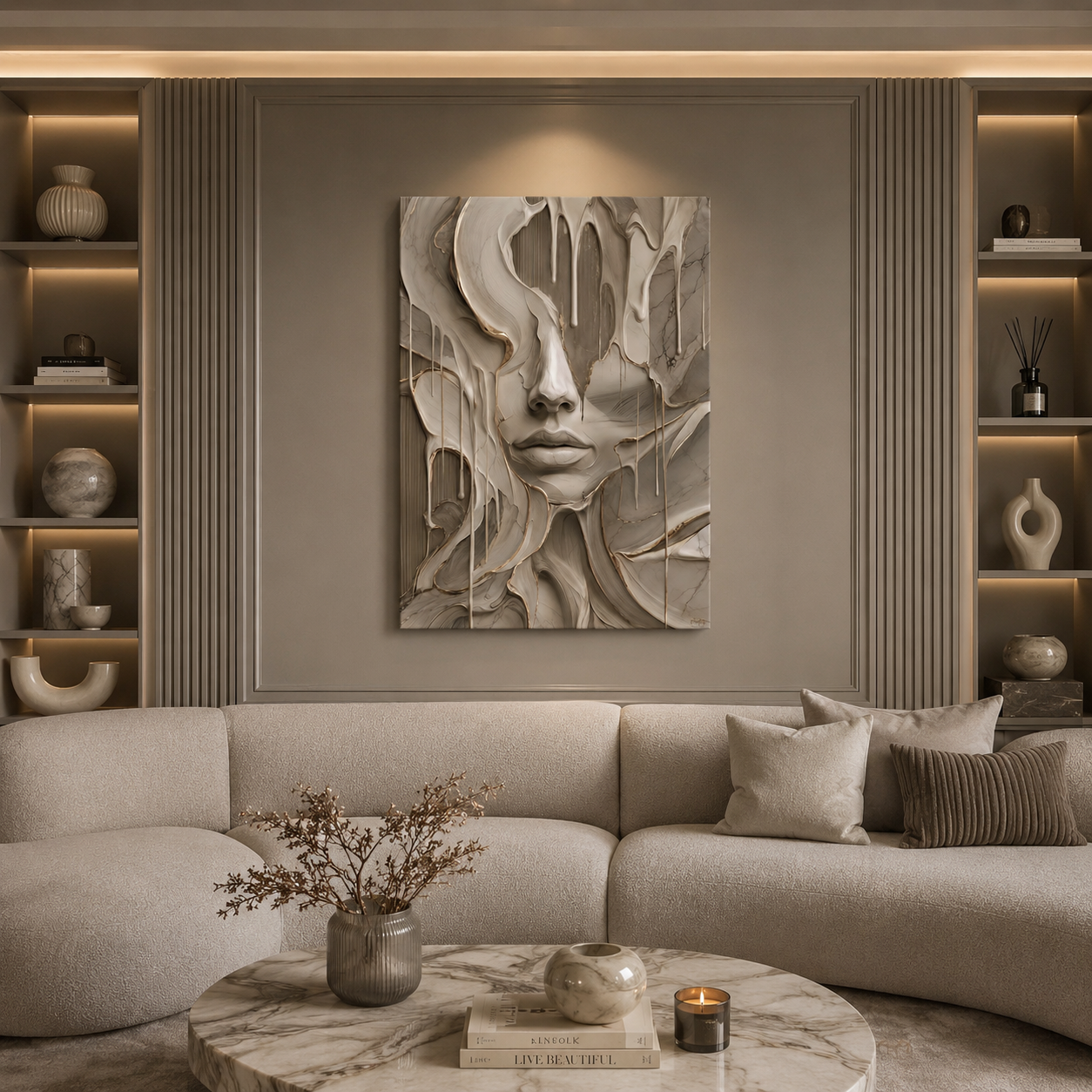 MELTING FACE - GREIGE EDITION - Canvas