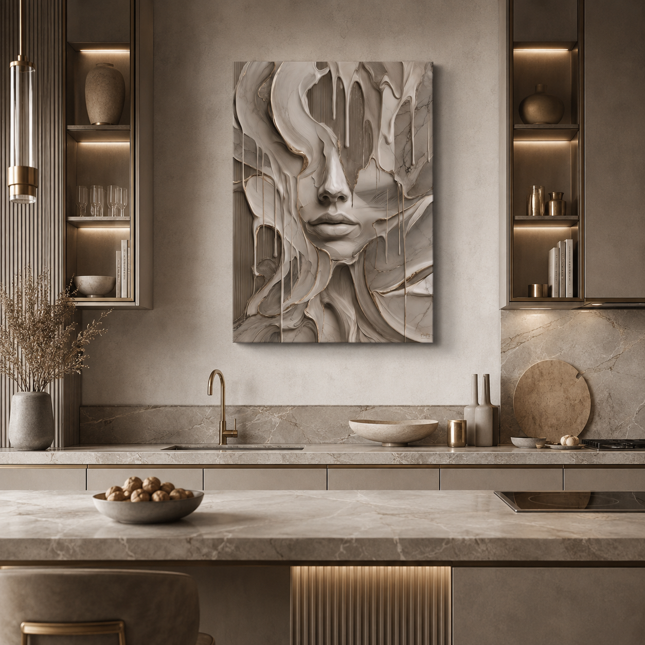 MELTING FACE - GREIGE EDITION - Canvas