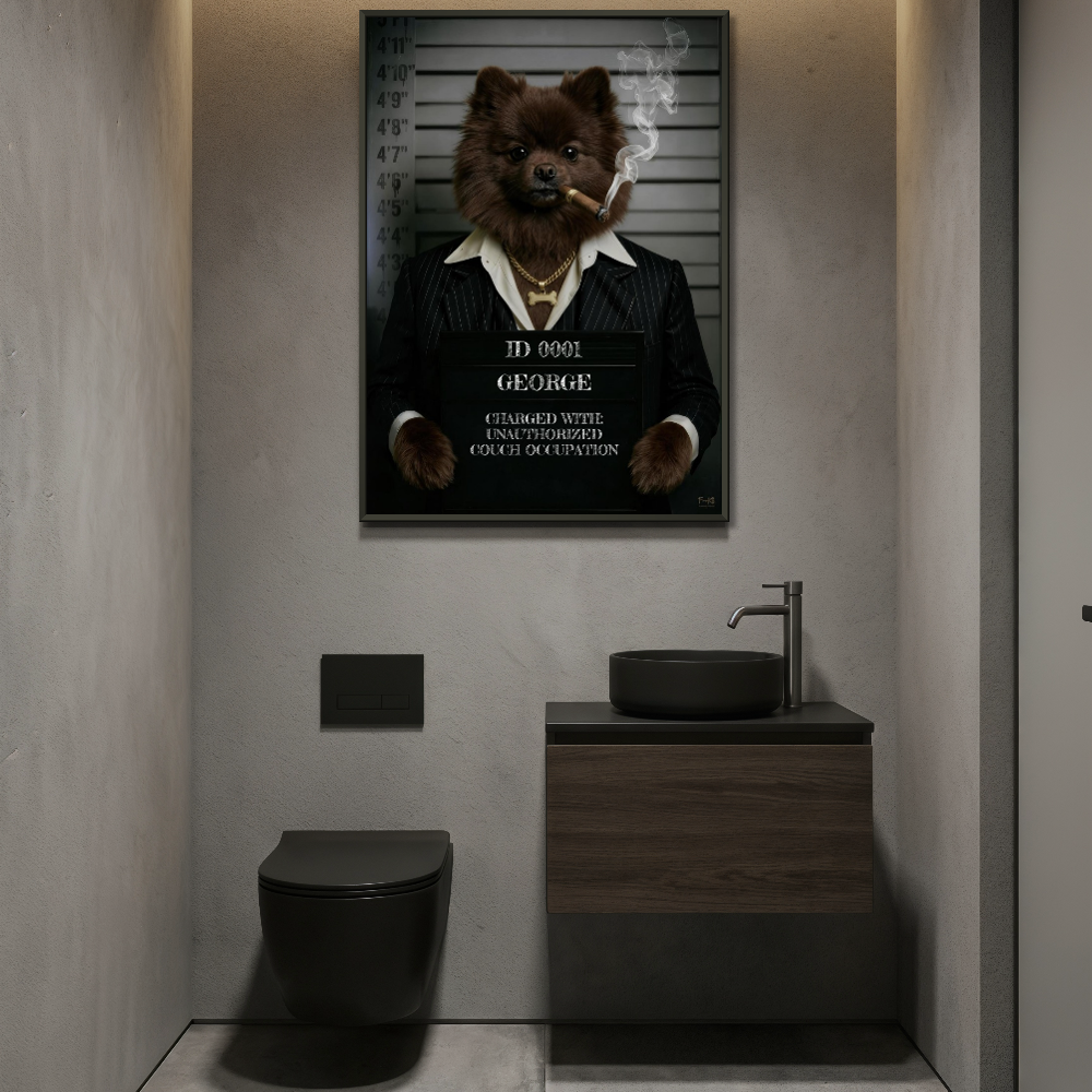 POMERANIAN MUGSHOT - BROWN - PERSONALISED