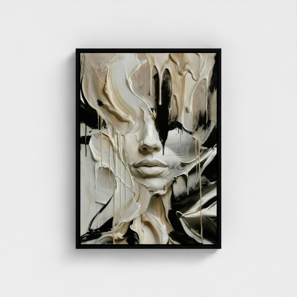 MELTING FACE - BLACK EDITION - Limited Edition Float Frame Canvas