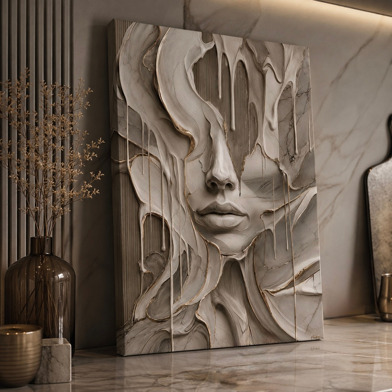 MELTING FACE - GREIGE EDITION - Canvas