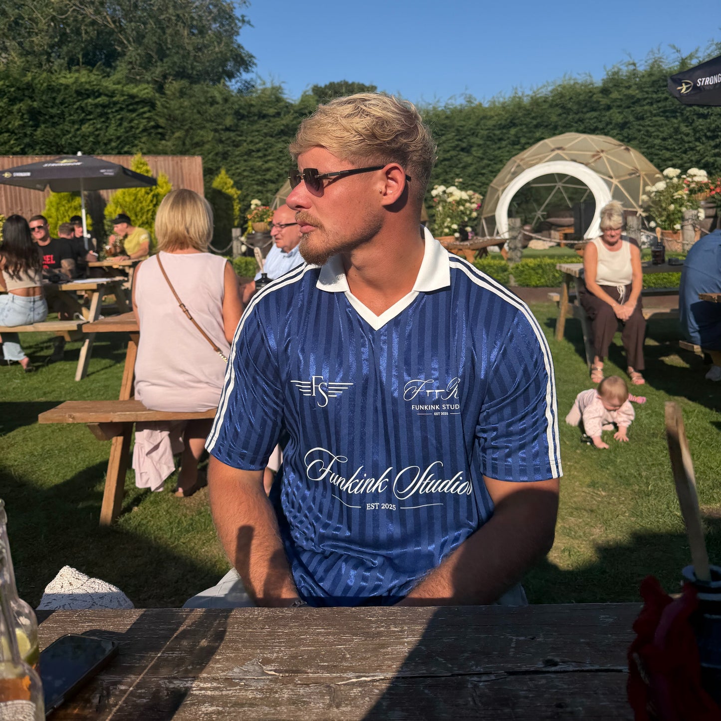 STRIPED SOCCER JERSEY - BLUE