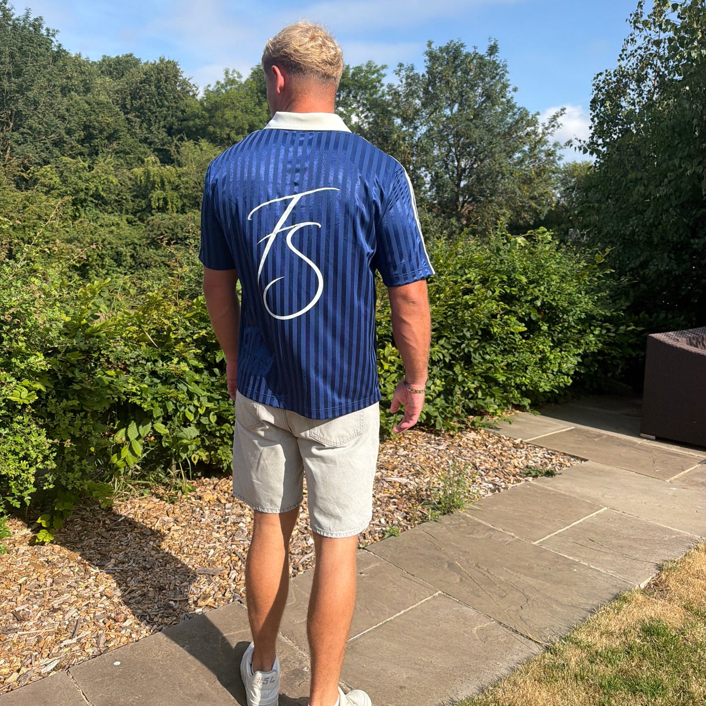 STRIPED SOCCER JERSEY - BLUE
