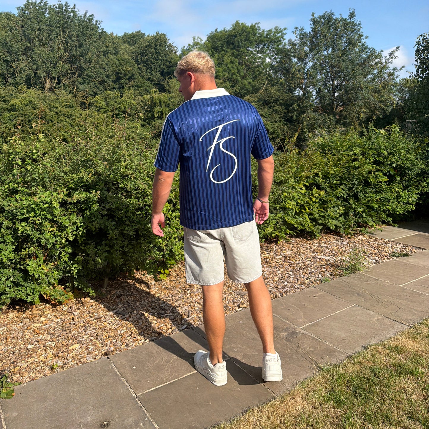 STRIPED SOCCER JERSEY - BLUE