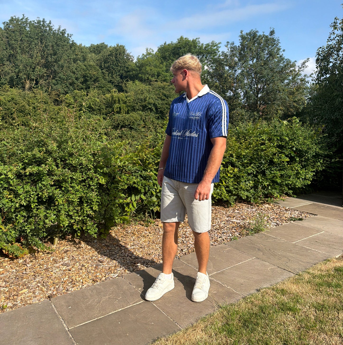 STRIPED SOCCER JERSEY - BLUE