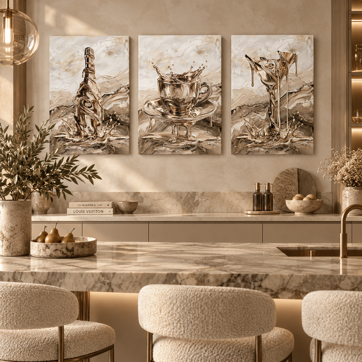 BEIGE BUBBLY - Canvas