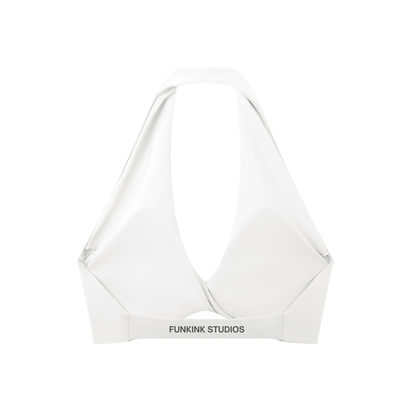 TWISTED HALTER SPORTS BRA - BLACK / WHITE
