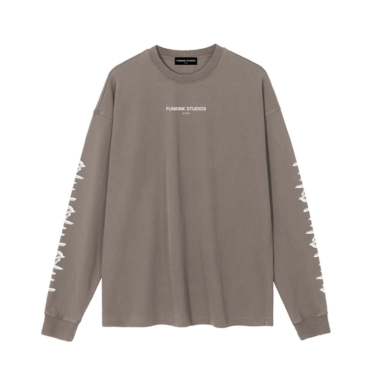 LONG SLEEVE T-SHIRT - VINTAGE WASH BROWN
