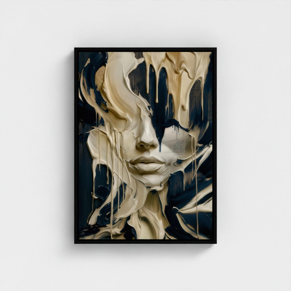 MELTING FACE - BLUE EDITION - Limited Edition Float Frame Canvas