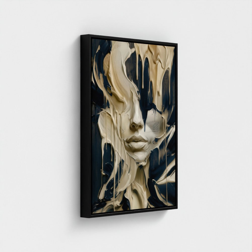 MELTING FACE - BLUE EDITION - Limited Edition Float Frame Canvas