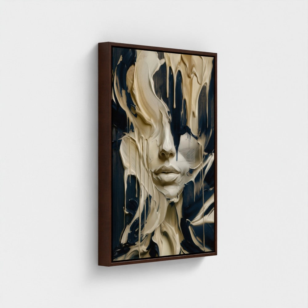 MELTING FACE - BLUE EDITION - Limited Edition Float Frame Canvas