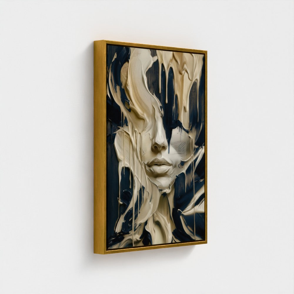 MELTING FACE - BLUE EDITION - Limited Edition Float Frame Canvas