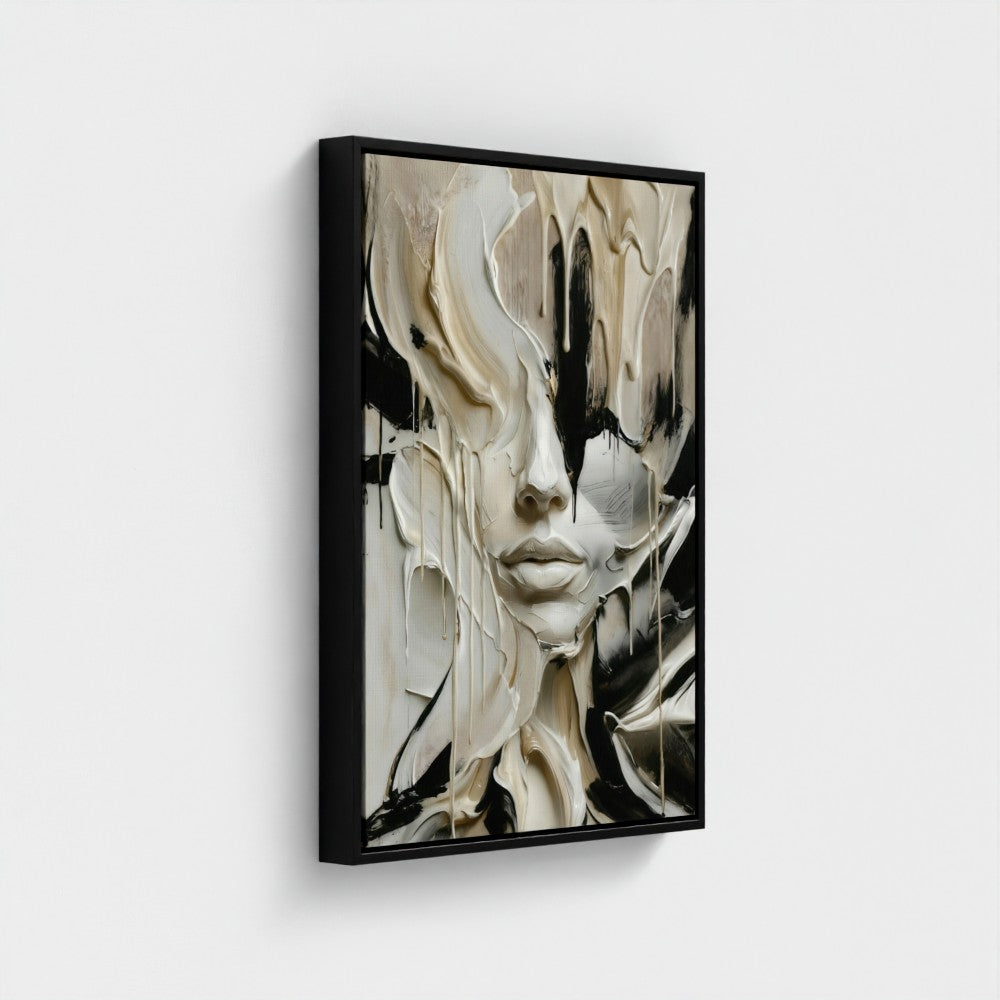 MELTING FACE - BLACK EDITION - Limited Edition Float Frame Canvas