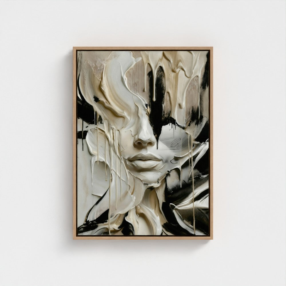 MELTING FACE - BLACK EDITION - Limited Edition Float Frame Canvas